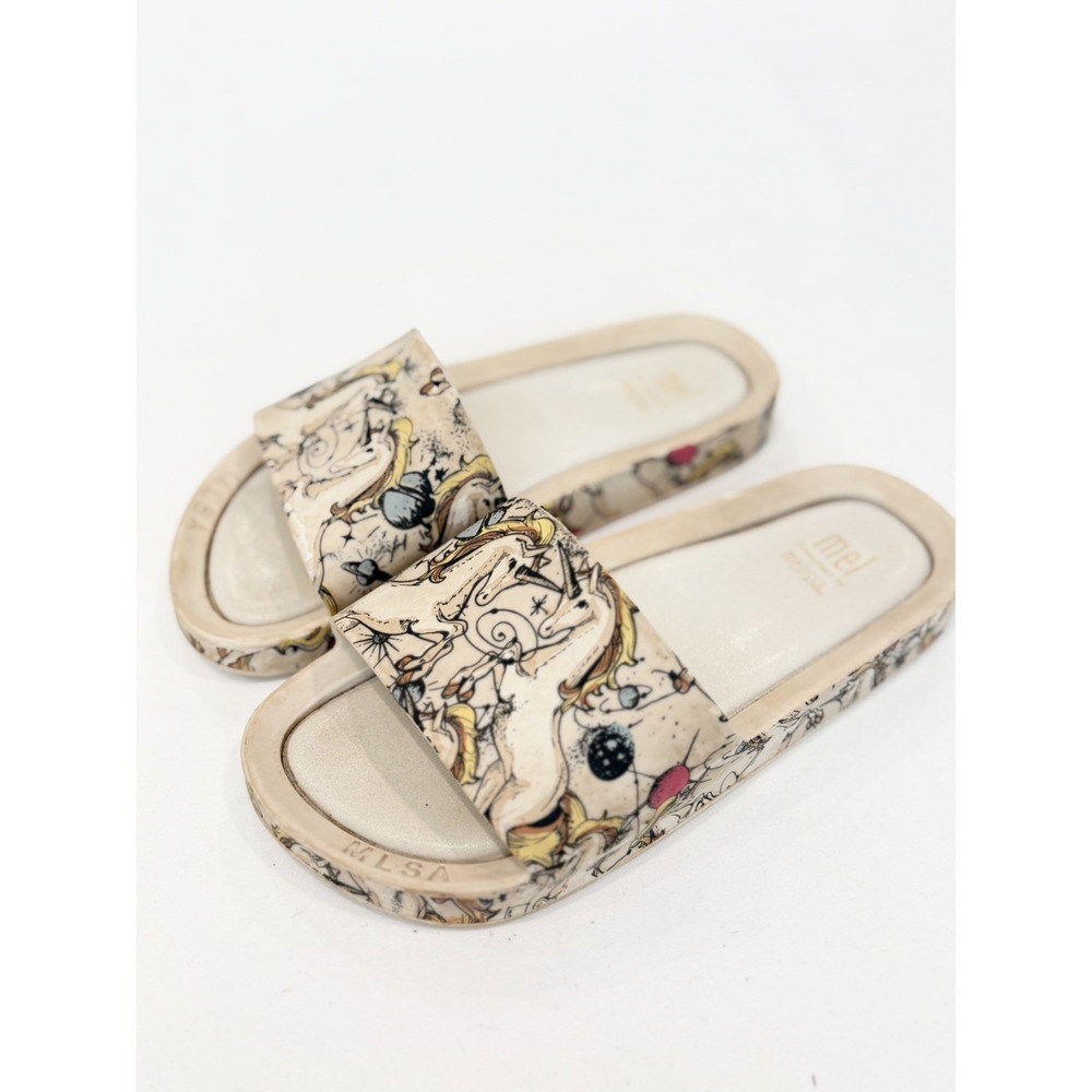 Mel by Melissa kids girls Shoes Beach Slide Pink Beige Size 13 Rubber unicorn